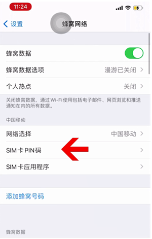 洋浦经济开发区苹果14维修网分享如何给iPhone14的SIM卡设置密码 